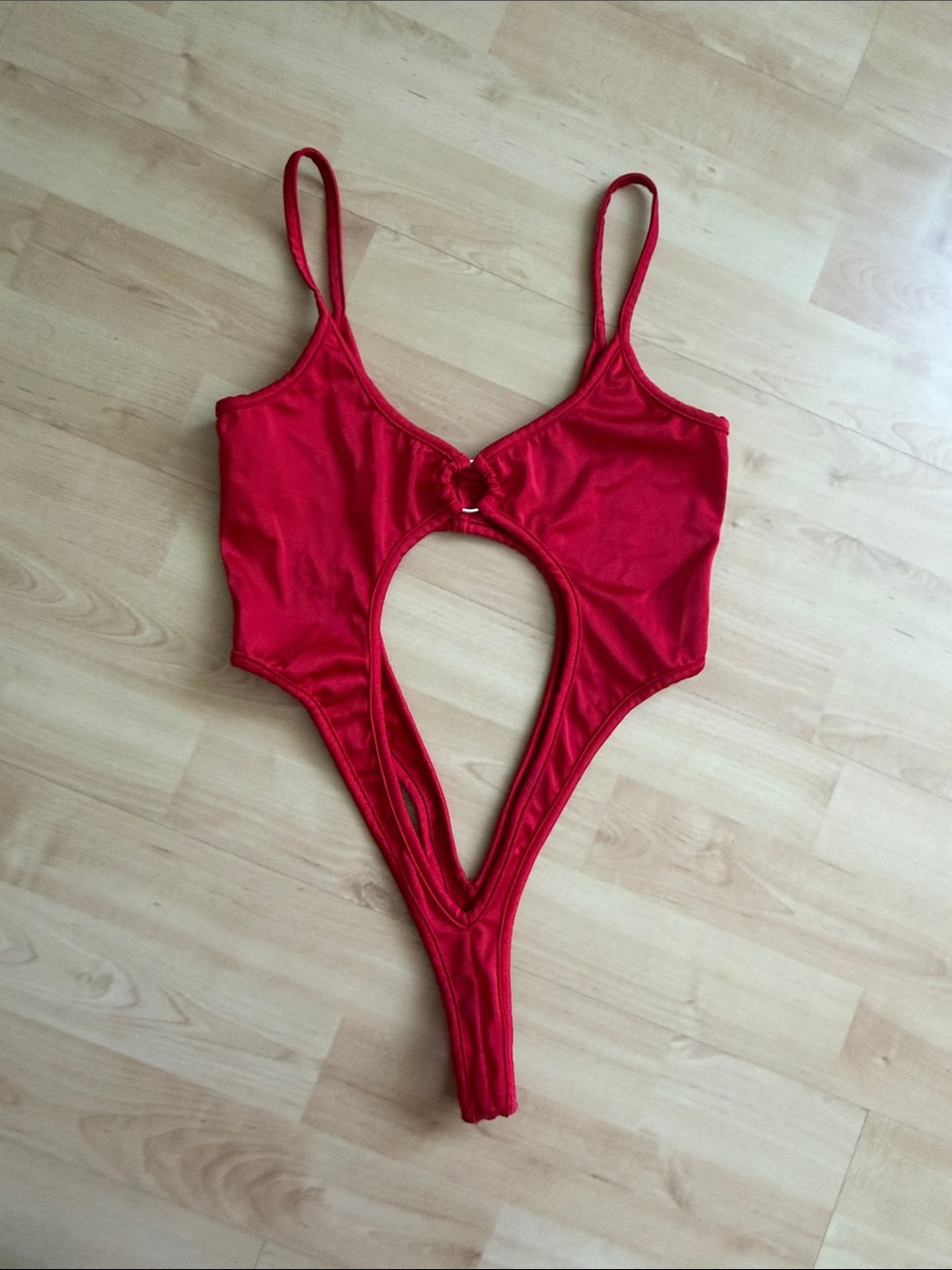 Red Cutout One-Piece Swimsuit - Sleek Women’s Swimwear